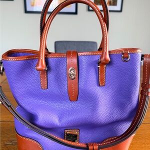 Dooney & Bourke Purple Pebble Leather Tote Bag